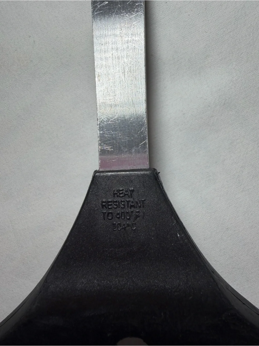 AMCO Black Slotted Turner Spatula with Stainless Steel Handle